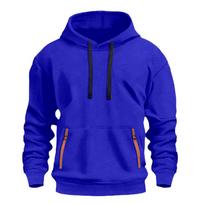 New Men's Ribbon Sweatshirt Sportswear Y2K Zipper Sweatshirt Fleece Hooded Casual Sweatshirt Fashion Innovation Trend XXXL blue