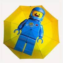1pc Lego Space Explorer Automatic Open/Close Umbrella Sturdy Iron Frame, Compact Travel Umbrella - Perfect Gift for Women, Men 0829140 blue