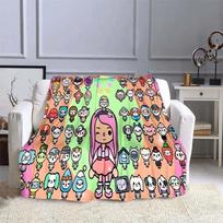 Toca Bocas pledas Mesti pledą Vaikams Animacinių filmų žaidimas Vilnos pledas Minkštas užvalkalas Šilti lovatiesės Pledai lovoms Sofa Kelionėms 80x120cm