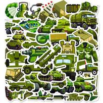 10/30/50PCS Green Military Affairs PVC Sticker Aesthetic DIY Decoration Scrapbooking Stationery School Supplies black