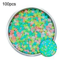 Glow-in-the-Dark Pebbles Mixed Colors 1cm Luminous Garden Stones Colorful Aquarium Stones Resin Glowing Pebbles 100pcs įvairiaspalvis