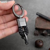 Naujas Rankų Darbo Tikros Odos Raktų Grandinėlė Vyrams Moterims Virvutė Automobilio Raktų Pakabukas Juosmens Metalinis Raktų Pakabuko Laikiklis Aukščiausios Kokybės Raktų Pakabukai Dovana Papuošalai gray