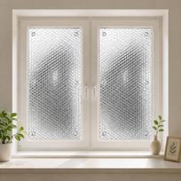 Thermal Window Insulation Film Reusable Heat Blocking Window Cover with Suction Cups UV Protection for Home Bedroom Office 80x100cm(No Black Edge)