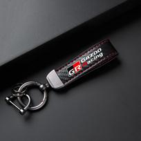 For Toyota GR Sport Gazoo Racing Supra Yaris 86 Corolla RAV4 Avensis Prado Prius Auto Leather Car Keychain Key Rings Accessories IL7 black