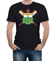 Mens India Cricket Supporter Flag T-Shirt World Cup Twenty Test Match S beige