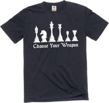 Chess Pieces Choose Your Weapon Black T-shirt M black
