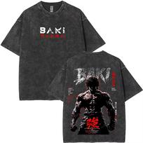 Hot Sale Anime Baki The Grappler Baki Hanma T Shirt Men Women Vintage Top Hip Hop Streetwear Oversized Tshirt Short Sleeve Casual Clothing XXL