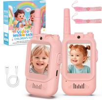 Video Walkie Talkies for Kids 2 Pack Rechargeable Intercom Walkie-talkie Cute 2 Inch Screen One-Click Call Child Video Intercom USB Plug