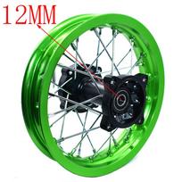 1.85-12 Priekinis Ar Galinis Motokroso Rato Ratlankis 12 colių Pit Bike Aliuminio Lydinio Ratas Su 12MM Arba 15MM Ratlankio Ašies Skylute Rear 12MM Green