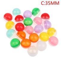 100 vnt. plastikinių tuščių žaislų pardavimo kapsulių pusiau skaidraus pusiau spalvoto apvalaus kamuoliuko 35mm