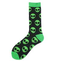 Medvilninės, linksmos, juokingos kojinės vyrams Alien Planet Shark Crazy Design Sokken Unisex Naujovė Dinosaur Crew Riedlentė Calcetines Hombre black
