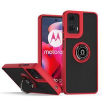Matinis šarvuotas dėklas Motorola Moto G35 G55 G85 5G G04 G04S G24 G34 G54 G84 Edge 50 Pro E14 su laikikliu žiedu Coque Fundas For Moto G34 raudona