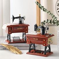 DIY Retro Sewing Machine Music Box Ornament - European Home Decoration & Student Christmas Gift black
