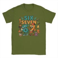 Men's 67 Six Seven Italian Brainrot Kids Gaming Meme T Shirts  100% Cotton Clothes Short Sleeve O Neck Tees Plus Size T-Shirts 4XL brown