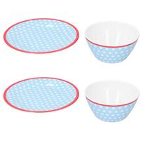 4Pcs Set Salad Fruit Plate Dish Bowl Set Dinnerware Tableware for Home Restaurant Supplies white