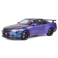 1/18 Nissan GTR R34 Skyline Supercar Alloy Metal Diecast Model Car Outdoor Sports Enthusiasts Collectibles Ornaments Holiday Boy violetinė