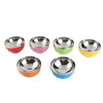 6 vnt. rinkinys Spalvotas nerūdijančio plieno dubuo Šilumos izoliacija Salotų ir makaronų dubuo namų virtuvei(15cm L ) gray