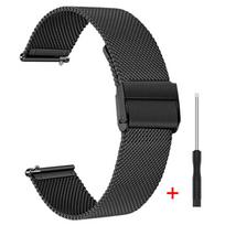 Nerūdijančio plieno metalinė apyrankė Garmin Forerunner 255 Music 55 245 645, tinklelio juosta Vivoactive 4/Venu 2 Plus Sq, laikrodžio apyrankė 20mm juoda