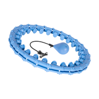 REBEL ACTIVE Smart Hula Hoop lankas su masažiniais iškilimais ir svareliu, 50 cm, mėlynas