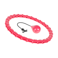 REBEL ACTIVE Smart Hula Hoop lankas su masažiniais iškilimais ir svareliu, 50 cm, rožinis