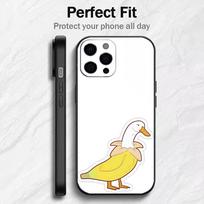 Juokingas C-Chaotiškas Žąsis Ir Antis Telefono Dėklas iPhone17,16,15,14,13,12 Plus,Max Minkšto Silikono Juodas Dangtelis iPhone14