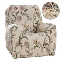 Printed Recliner Sofa Chair Cover Stretch Reclining Seats Case For Living Room Non -Slip Relax Lazy Boy Armchair Covers For Home Use Decor 1 Seat gray