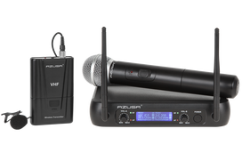 WR-358LD 2 kanalų VHF belaidžių mikrofonų komplektas, rankinis ir prisegamas mikrofonai