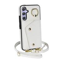 Odinė piniginė su žiedu ir užtrauktuku, telefono dėklas, skirtas Samsung Galaxy S26 Ultra S25 FE S24 Plus S23 S22 S21 Note 20, su dirželiu, dėklas Samsung Note20 Ultra