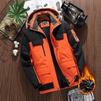 Žieminės striukės lauke, didelio dydžio vyriški lauko žvejybos kostiumai, atsparūs vėjui ir šalčiui, plius aksomo storinimas 6XL oranžinė