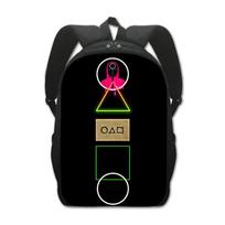 Squid Game Backpack Cartoon Schoolbag For Kids With Adjustable Shoulder Straps 26 black