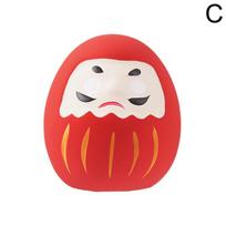 Japanese Ceramic Daruma Doll Crafts Lucky Charm Fortune Ornament Landscape Home Decor Accessories Gifts Living Room Decoration raudona