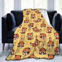 Raudonosios pandos flanelinis pledas Moterims Vyrams Berniukams Mergaitėms Lengvas Minkštas Mielas Pledas Sofai Lovai pledas 80x120cm(31x47inch) brown