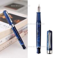 Penbbs 470 Resin Piston Fountain Blade/Round F Nib Demonstration Pen Acrylic Design Transparent Calligraphy Student New Version gray