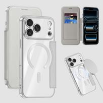 Magnetic Flip Card Slot Wallet Leather Phone Case Case for iPhone 18 Pro max 17 16 15 14 13 Shockproof For Magsafe RFID Cover iPhone 15 balta