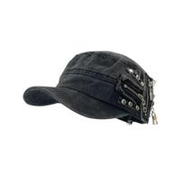 Y2k Rivet Denim Beret Cloth Newsboy Cap Personality Denim Octagonal Hat  Autumn juoda