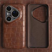 Luxury Leather Shockproof Phone Case for Huawei Pura 90 Pro Mate 80 Pro Max RS PURA 80 70 Ultra Hard PC Back Cover Funda Coque Premium PU Leather&Huawei Mate 70 Air brown