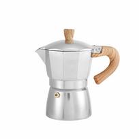 Octagonal Aluminum Moka Pot Wood Pattern Handle Brewing Coffee Pot Coffee Percolator  Kitchen 300ML sidabras