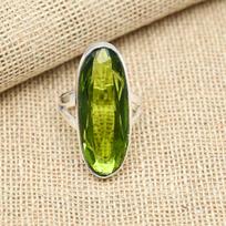 Gražus Peridoto brangakmenio žiedas 925 sterlingų sidabro dovana moterims, rankų darbo papuošalai 6.5 žalia