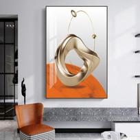 Modernus abstraktus auksinės šviesos prabangus plakatas Šiaurės šalių geometrijos meno drobės tapybos sienos paveikslėlis gyvenamojo kambario namų dekoravimui Cuadros 40X60CM morkų oranžinės spalvos