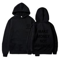 Užsidirbk pinigų, o ne draugų Hoodies Unisex moterims Spausdinti Unisex kasdienis megztinis su gobtuvu Madingi poros drabužiai Juokingi Hoodies Unisex M black