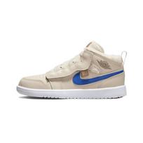 Air Jordan 1 Mid ALT Utility PS Fleece Kids Sneakers Tan Pearl-White Dark-Driftwood DO2211-264 35 white