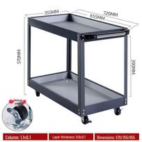Three-Layer Multi-Functional Mobile Tool Cart - Thickened Cold-Rolled Steel gray