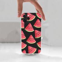 Summer Red Watermelon Case For iPhone Max,13,XR,SE,12,15,Pro,17,Plus,11,14,16,X,XS,Mini Transparent Soft Cover iPhoneXSMAX black