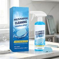 All-in-one set including cleaning effervescent tablets and spray for versatile stain & odor removal. one size blue