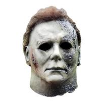 Nauja Helovino baisi klouno kaukė su kraujuoti dažytu skrybėle, klouno galvos apdangalas karnavalui, siaubo cosplay rekvizitas Bloody Mike【Green face black
