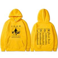 Limited Imagine Dragons Band Loom World Tour Hoodie Men Women Rock Punk Gothic Oversized Streetwear 2XL yellow