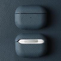 For Airpods Pro Case Genuine Leather Case For Airpods 3 / 2 / Pro2 Protection Box Cases AirPods Case Cowhide Charging Box For Airpod Pro3 mėlyna