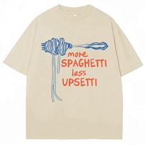 More Spaghetti Less Upsetti Funny Food T Shirt Unisex Unisex Fashion Aesthetic Tshirt Oversized Cotton Casual Oneck Tshirts Gifts 3XL white