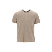 Polo Ralph Lauren Logotipas Siuvinėtas Apvalios Kaklo Trumpomis Rankovėmis Marškinėliai Vyriški Marškinėliai Šviesiai Ruda 710839046-045 S beige