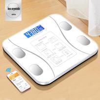 Smart Bluetooth Rechargeable Body Fat Scale with Precision Weight and Waistline Measurement 26x26cm beige